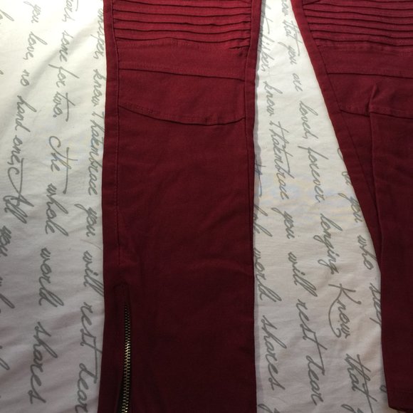 Burgundy Slim Leg Pants Petite - Picture 7 of 13